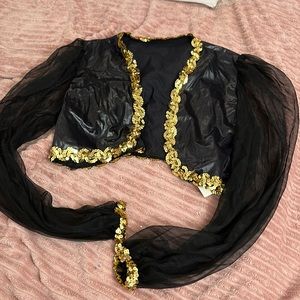 Black Genie cropped long sleeve vest🖤